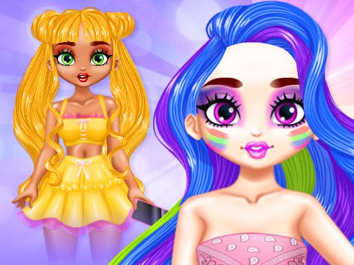 Captura de pantalla del juego Rainbow Social Media Influencers - girls - Juego gratuito en línea