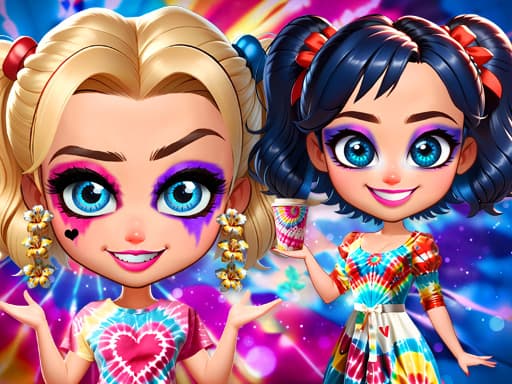 Tie Dye Explosion of Color game screenshot - girls - Free online game