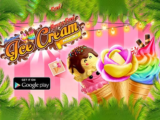 Summer Rose Cone Ice Cream  game screenshot - girls - Free online game