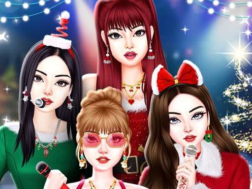 Black Pink Christmas Concert game screenshot - girls - Free online game
