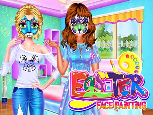 Easter Face Painting game screenshot - girls - Free online game