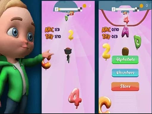 Turbo Race Alphabets游戏截图 - arcade - 免费在线游戏