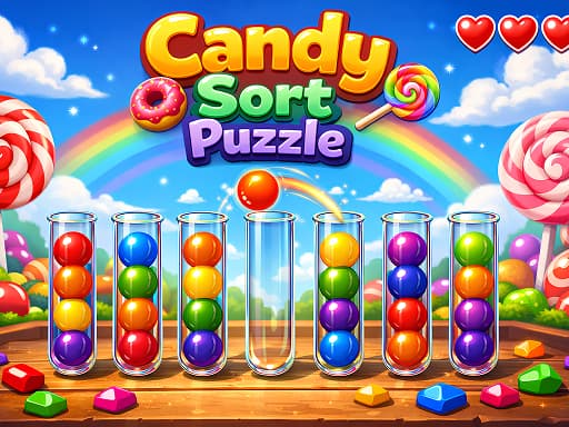 Candy Merge Sort game screenshot - puzzles - Free online game