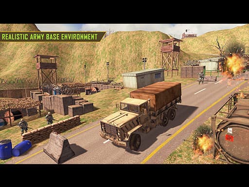 Army Car Truck Transport Game game screenshot - adventure - Free online game