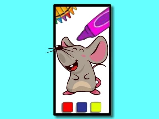 Funny Mouse Coloring Time game screenshot - girls - Free online game