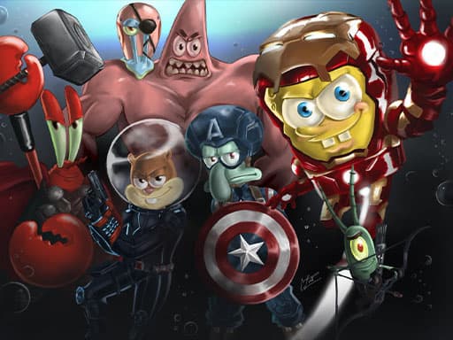 Captura de pantalla del juego Spongebob Ironman - adventure - Juego gratuito en línea