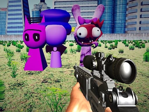 Captura de pantalla del juego Sprunki Sniper Squid Game - shooting - Juego gratuito en línea