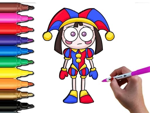 Pomni Coloring Time game screenshot - girls - Free online game