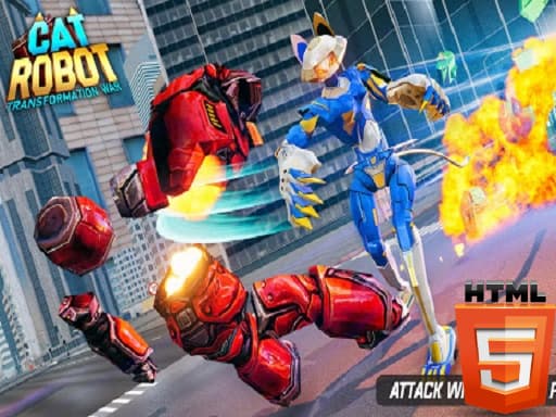 Captura de pantalla del juego Cat Robot Transform War - shooting - Juego gratuito en línea