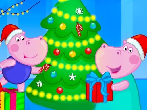 Hippo Christmas Calendar game screenshot - girls - Free online game