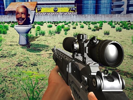 Captura de pantalla del juego Sniper Hunting Skibidi Toilet - shooting - Juego gratuito en línea