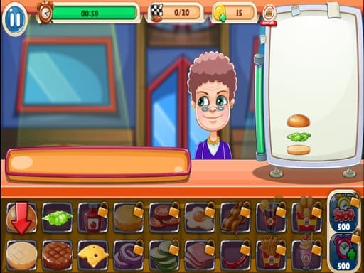 Funny Burger Shop game screenshot - cooking - Free online game
