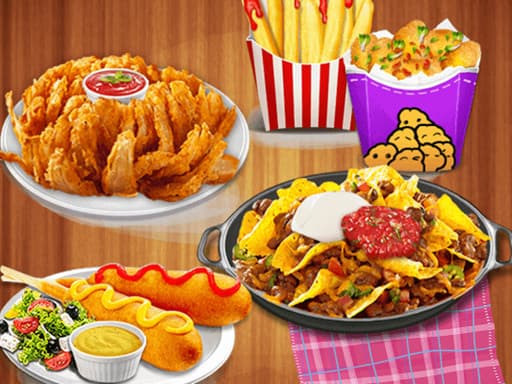 Street Food Deep Fried game screenshot - girls - Free online game