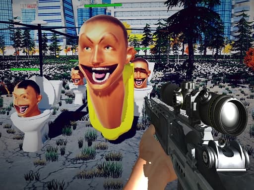 Captura de pantalla del juego Sniper Survival Skibidi Toilet - shooting - Juego gratuito en línea