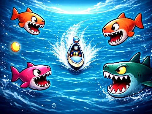 Ship &amp;amp; Fish game screenshot - adventure - Free online game