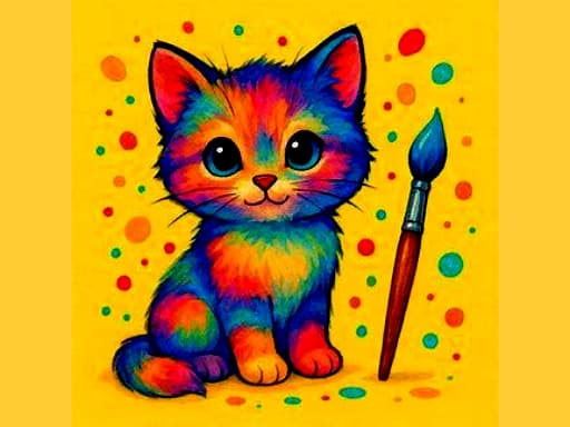 BTS Cute Kitty Coloring game screenshot - girls - Free online game