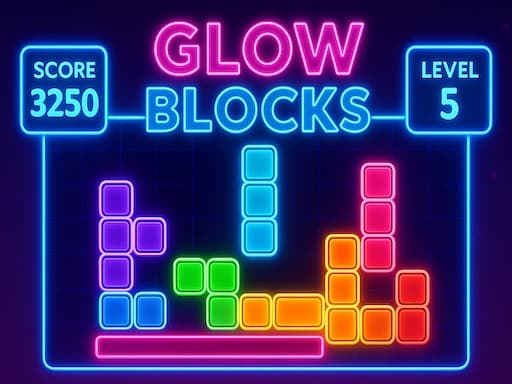 Glow Blocks game screenshot - puzzles - Free online game
