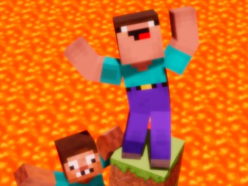 Noob vs Pro But Floor is Lava Minecraft game screenshot - arcade - Free online game