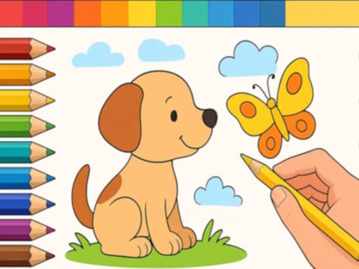 Draw with Pencils Coloring Book! game screenshot - girls - Free online game