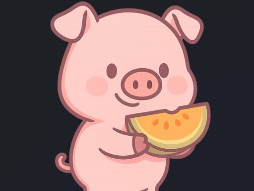 Piggy vs Watermelon game screenshot - shooting - Free online game