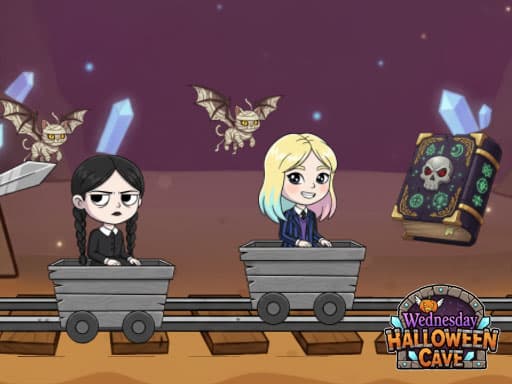 Captura de pantalla del juego Wednesday Halloween Cave - arcade - Juego gratuito en línea