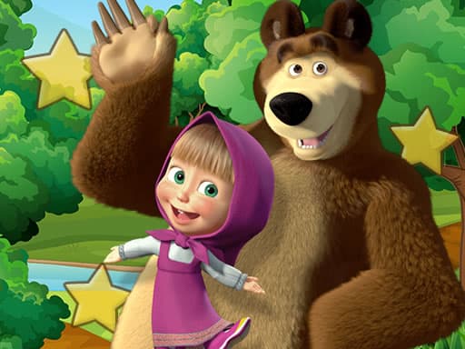 Masha and the Bear Hidden Stars游戏截图 - puzzles - 免费在线游戏