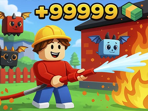 Obby: Working as a Firefighter game screenshot - hypercasual - Free online game