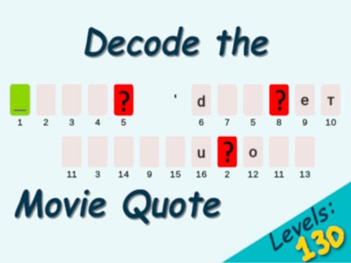 Decode the Movie Quote game screenshot - puzzles - Free online game