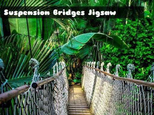 Captura de pantalla del juego Suspension Bridges Jigsaw - racing - Juego gratuito en línea