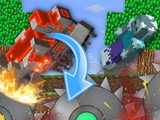 The Mobs Farm in Mineblock! game screenshot - hypercasual - Free online game