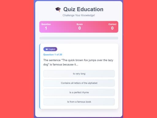 Quiz Education game screenshot - clicker - Free online game